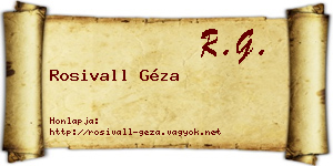 Rosivall Géza névjegykártya