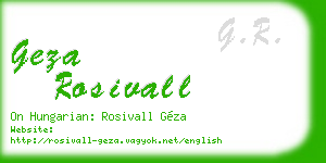 geza rosivall business card