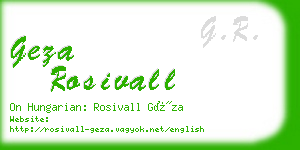 geza rosivall business card